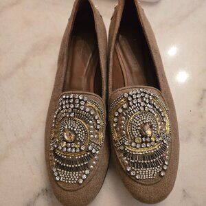 RACHEL ROY Wool Embellished & Embroidered Rhinestone Loafer Women's Size 8.5